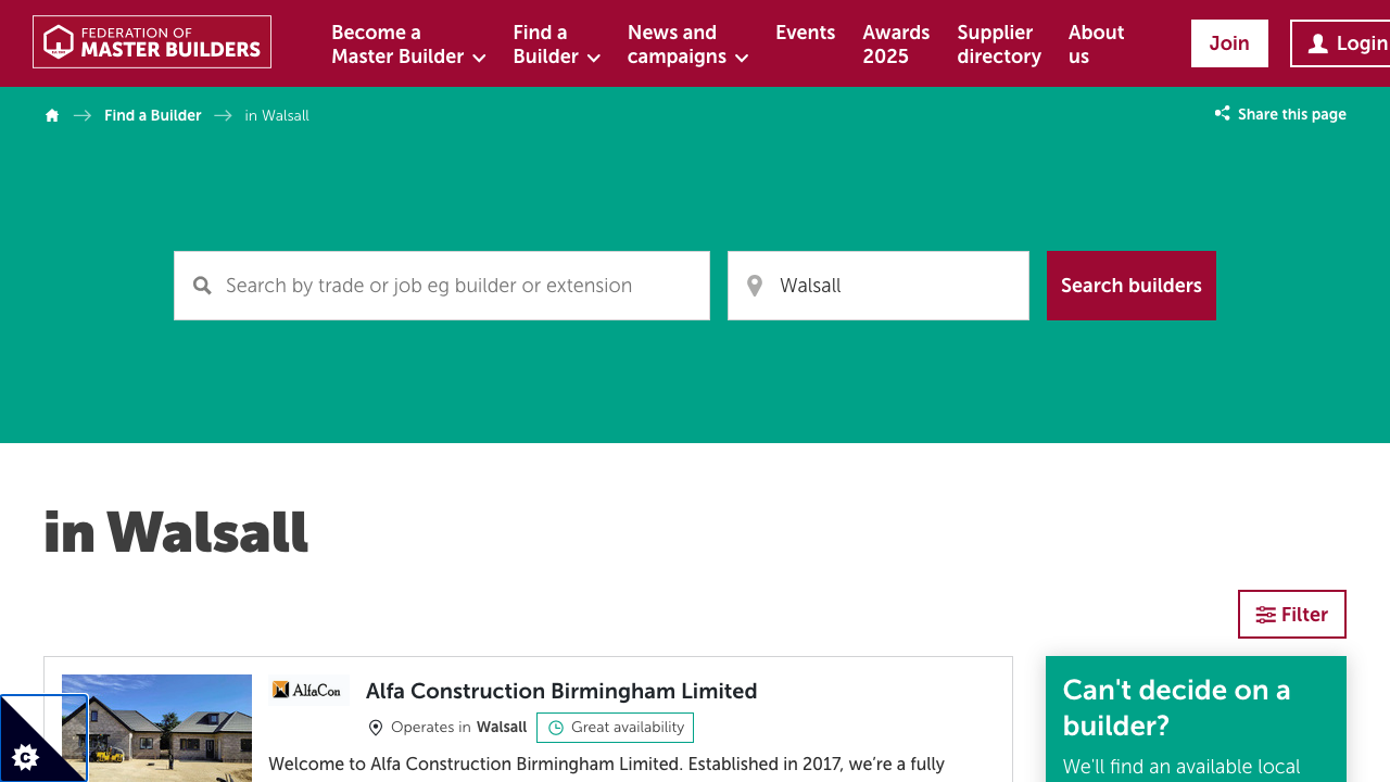 BOLDMERE BUILDERS LIMITED website preview
