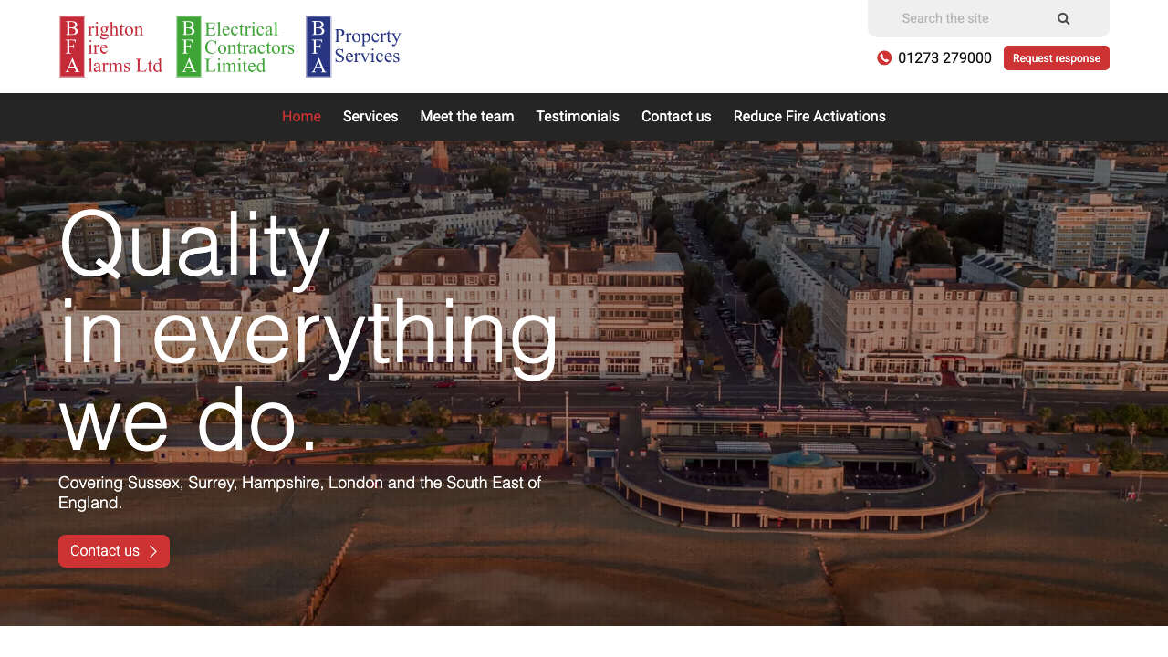 BFA ELECTRICAL CONTRACTORS LIMITED website preview