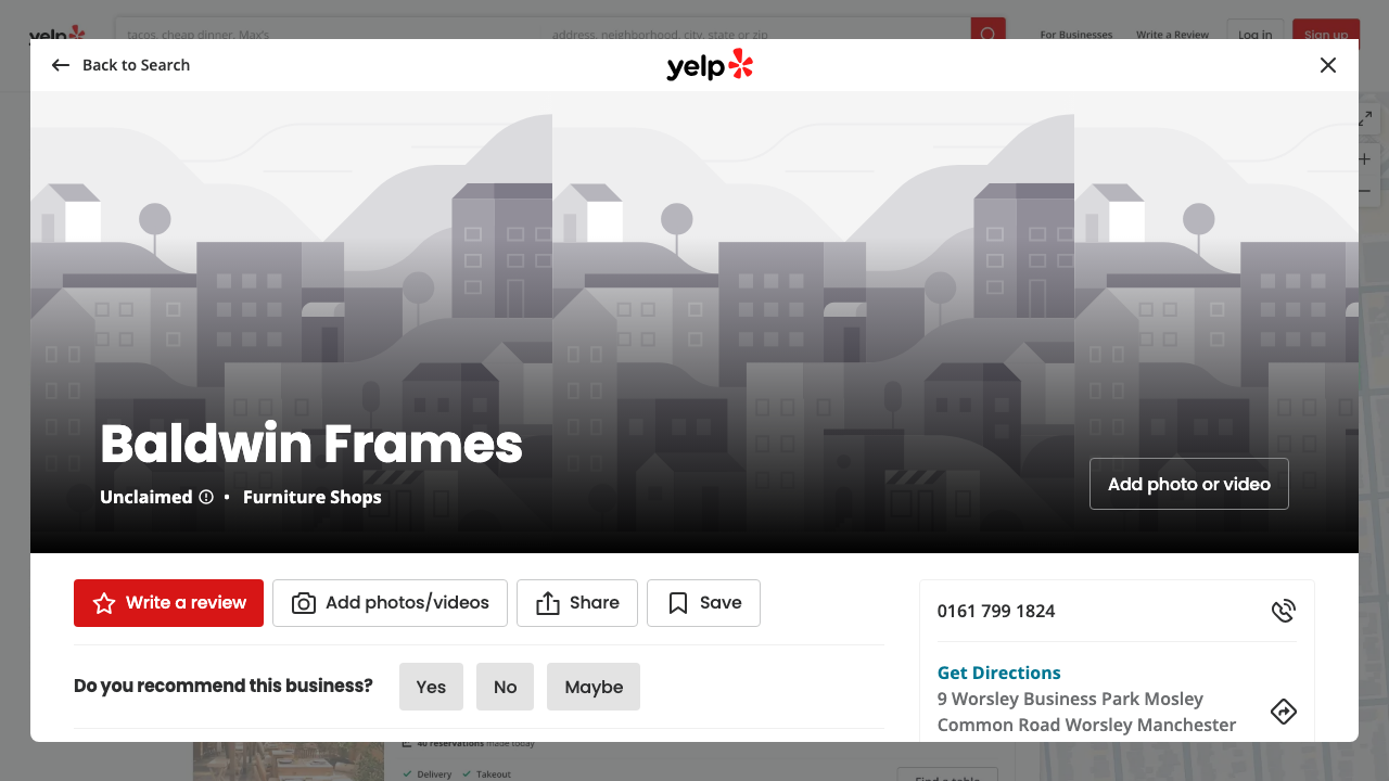 BALDWINS FURNITURE FRAMES LTD website preview