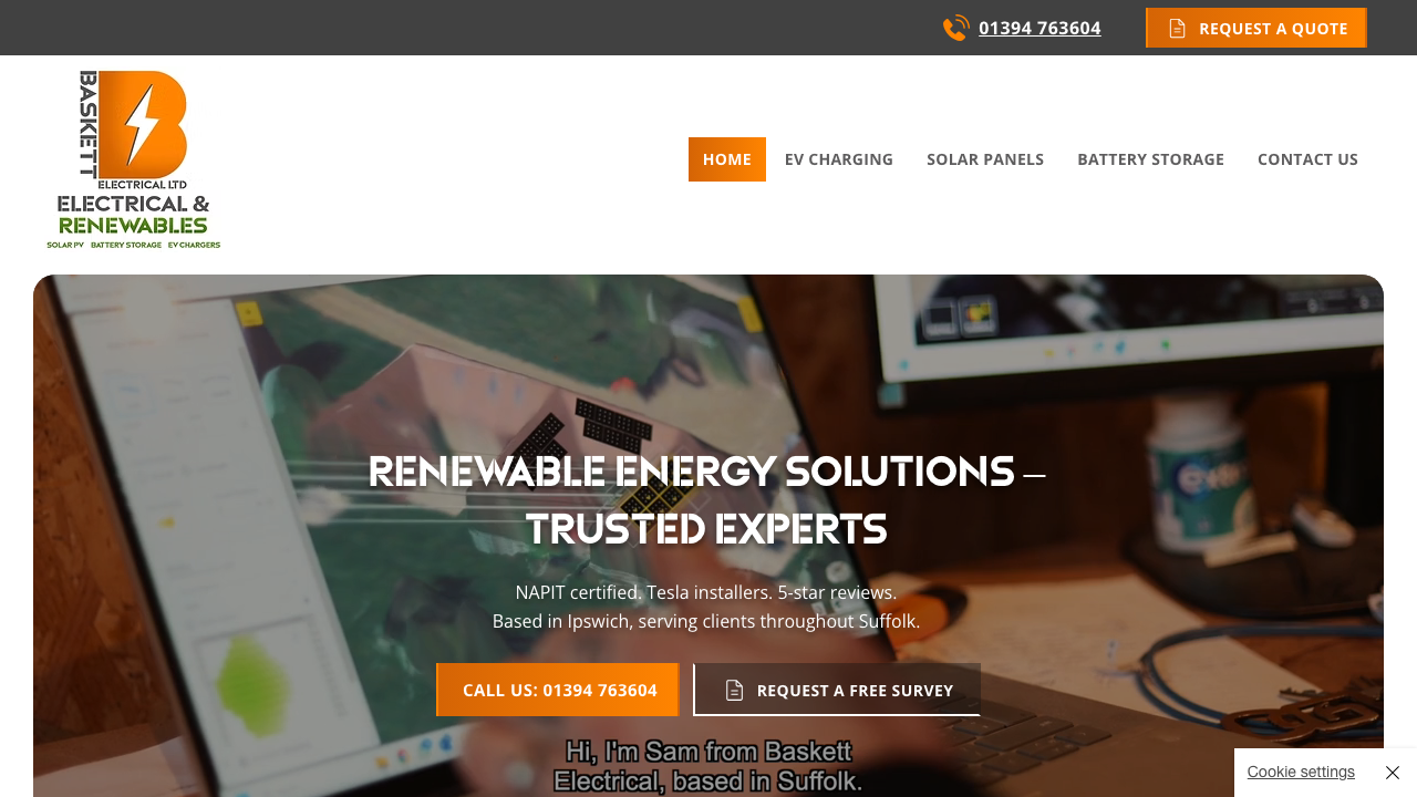 BASKETT ELECTRICAL LTD website preview