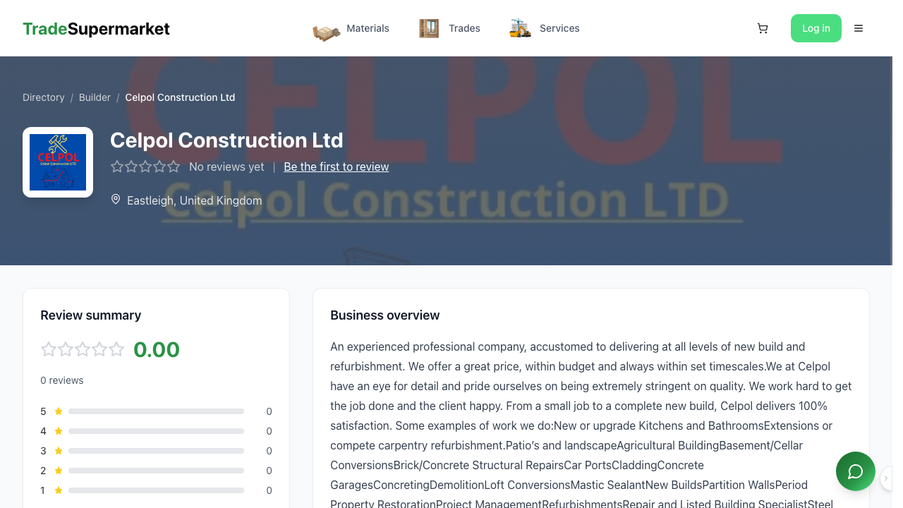 CELPOL CONSTRUCTION LTD website preview