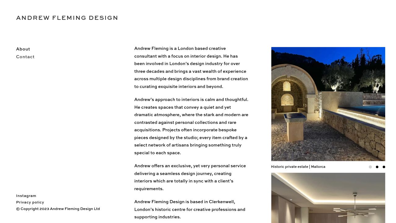 ANDREW FLEMING DESIGN LTD website preview