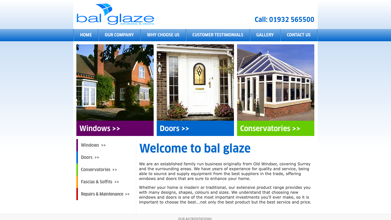 BAL GLAZE LIMITED website preview