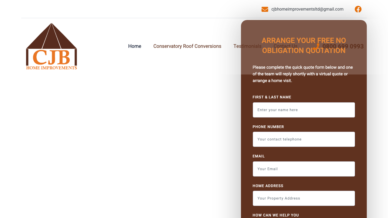 CJB HOME IMPROVEMENTS LIMITED website preview