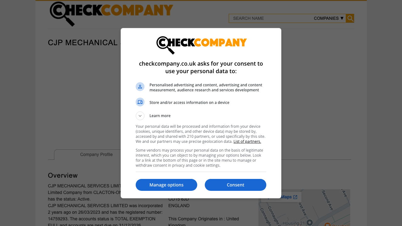 CJP MECHANICAL SERVICES LIMITED website preview
