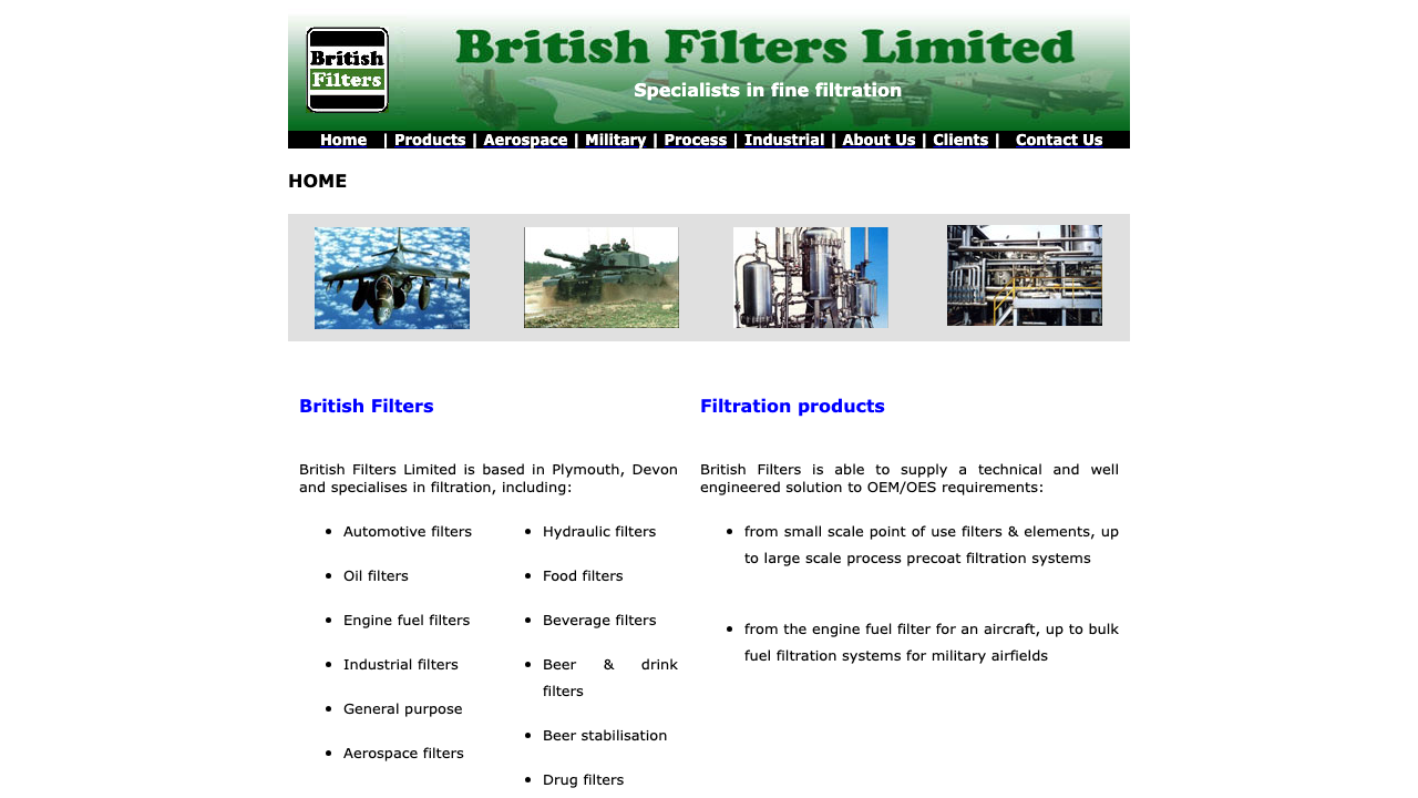 BRITAIR FILTERS LTD website preview