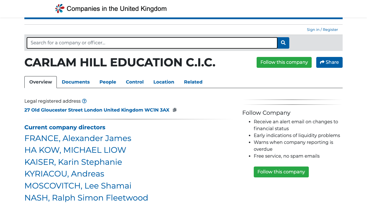 CARLAM HILL EDUCATION C.I.C. website preview