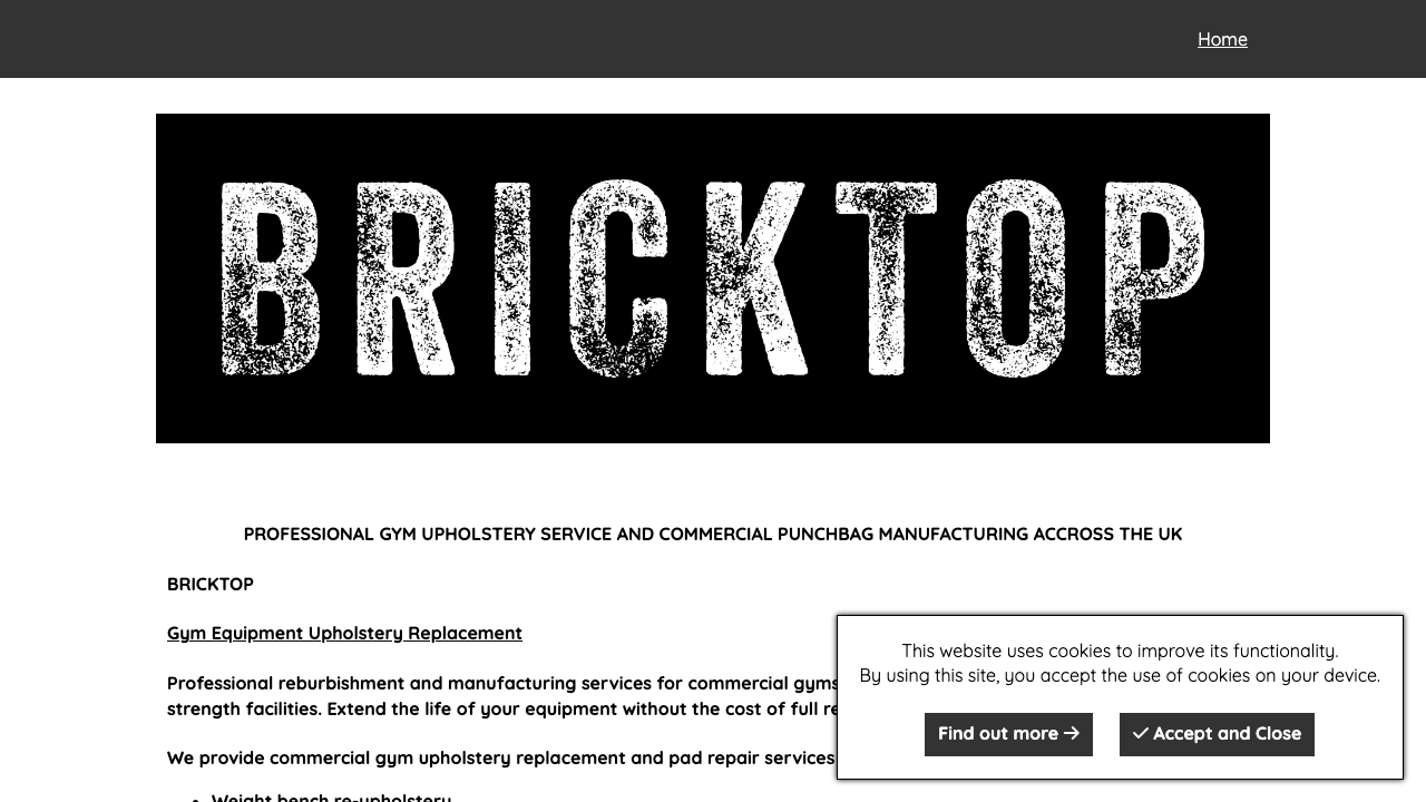 BRICKTOP BOXING LIMITED website preview