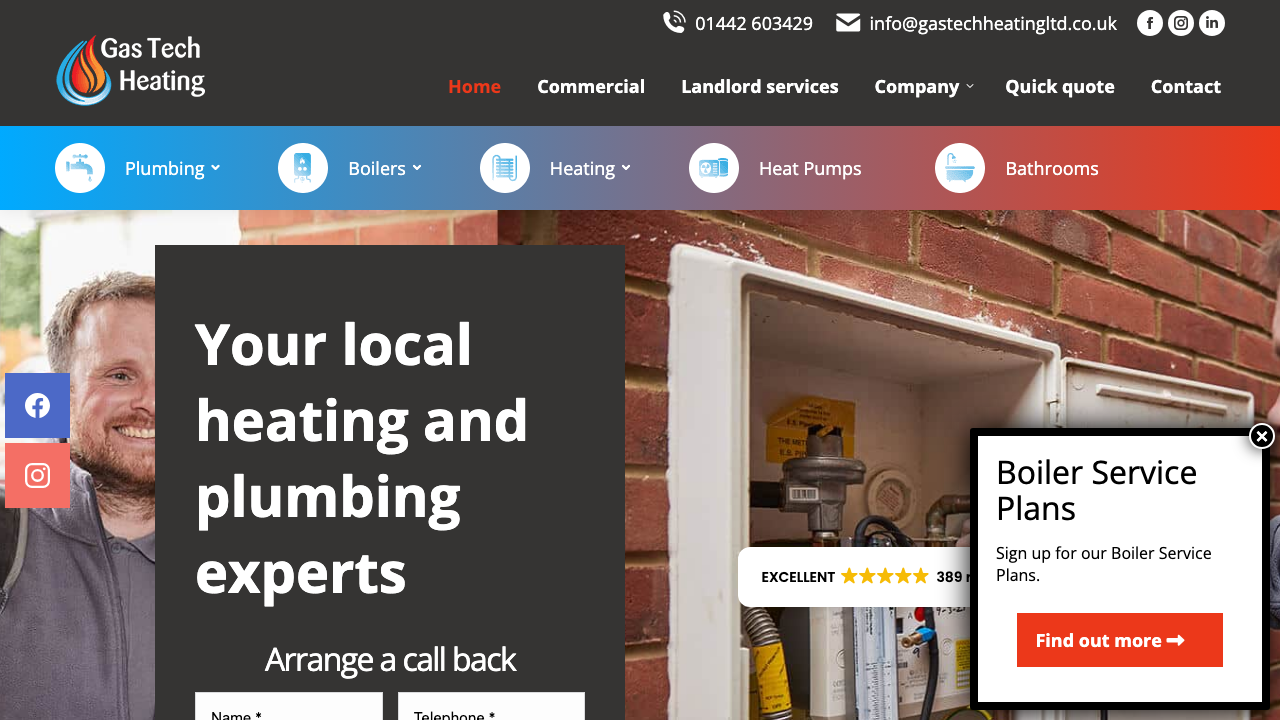 GAS TECH HEATING LIMITED website preview