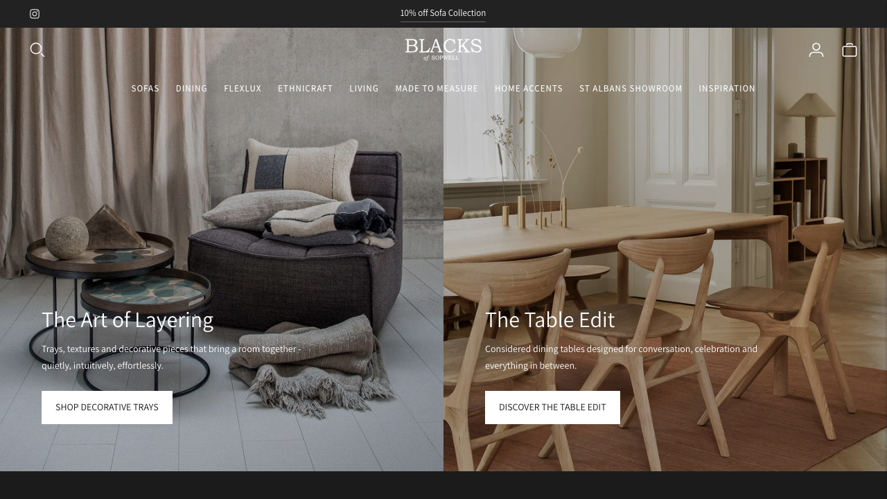BLACKS OF SOPWELL LIMITED website preview