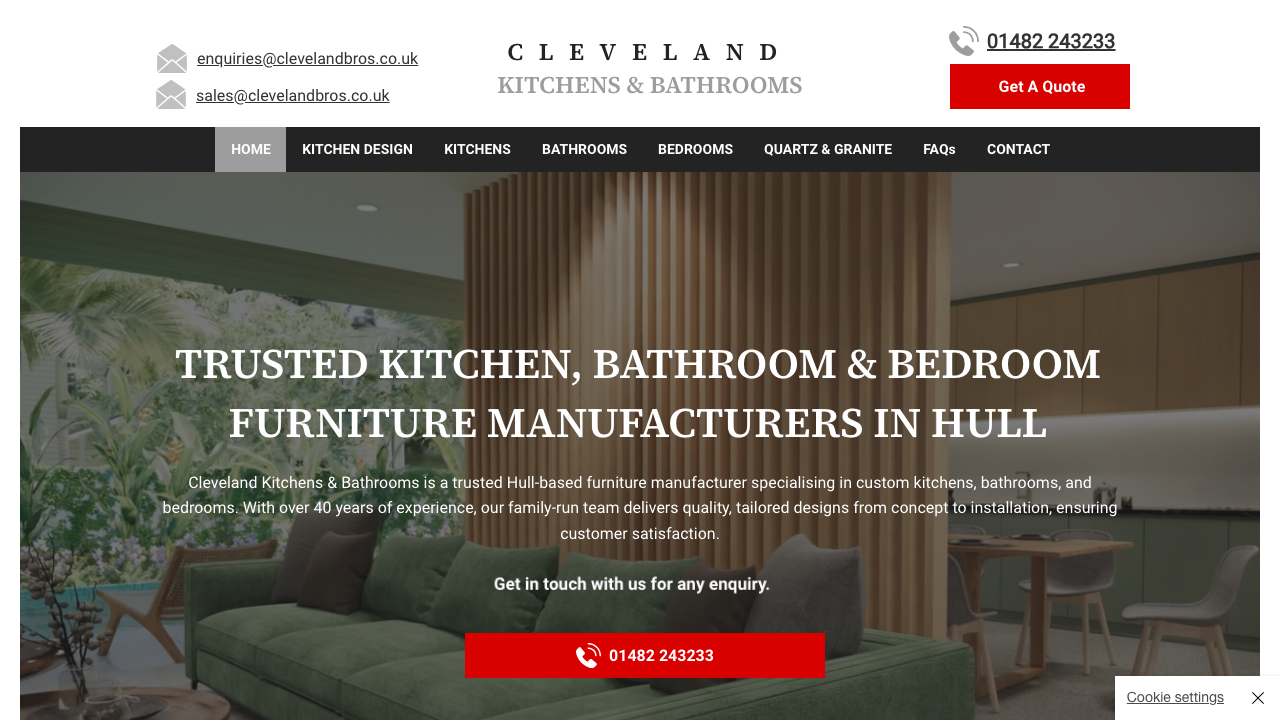 CLEVELAND KITCHENS & BATHROOMS (HULL) LIMITED website preview