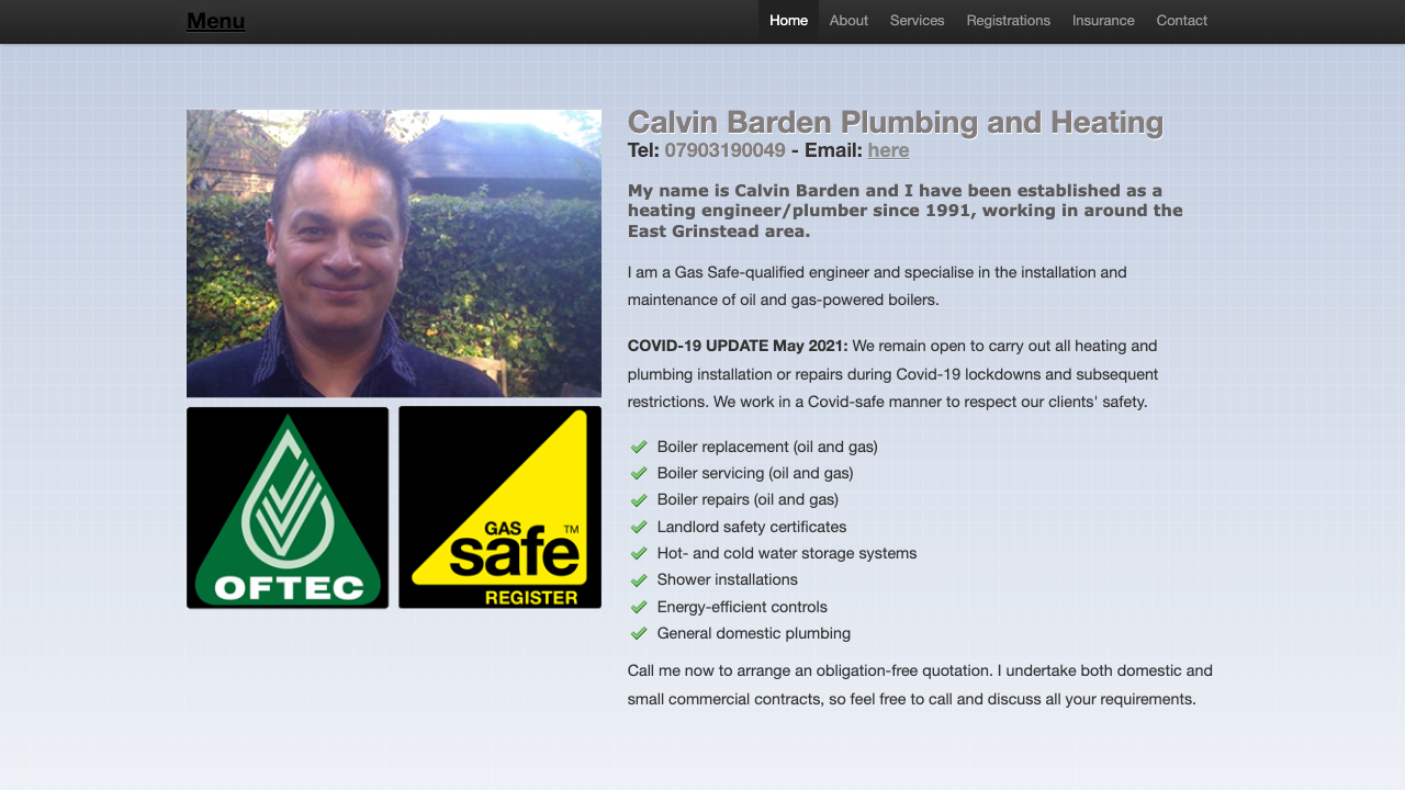 CALVIN BARDEN LIMITED website preview