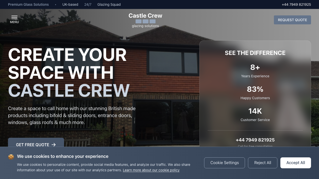 CASTLECREW GLAZING LIMITED website preview
