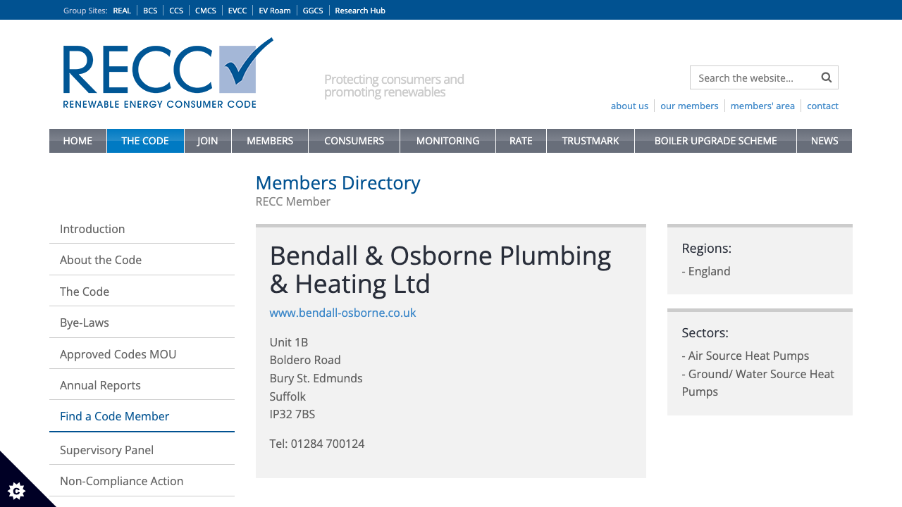BENDALL & OSBORNE PLUMBING & HEATING LTD website preview