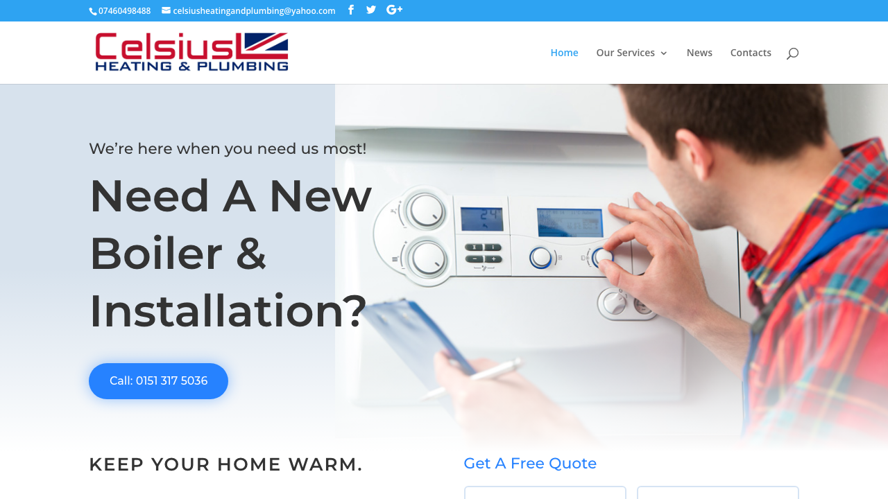 CELCIUS HEATING & PLUMBING SERVICES LTD website preview