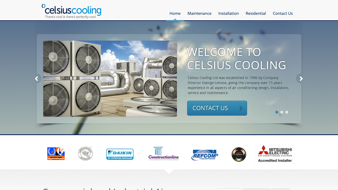 CELSIUS COOLING LTD website preview