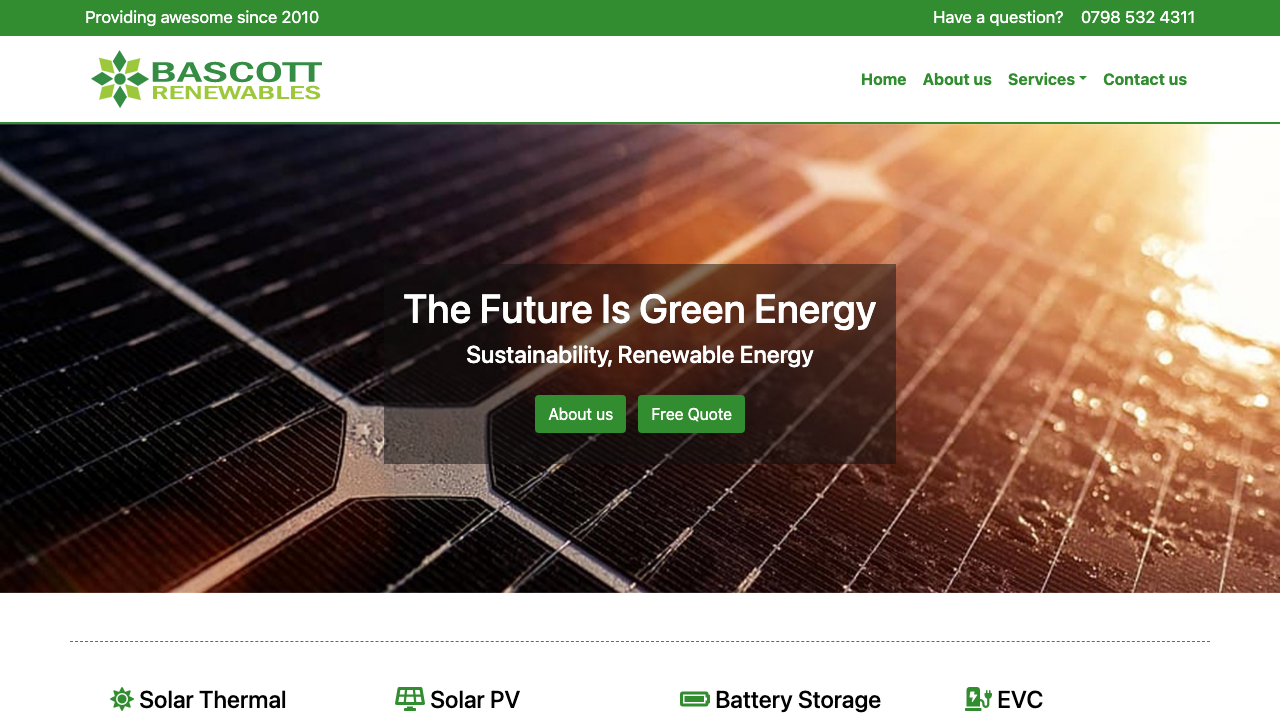 BASCOTT RENEWABLES LIMITED website preview