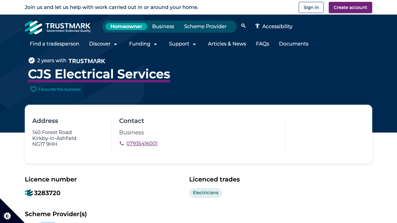 CJS ELECTRICS LTD website preview