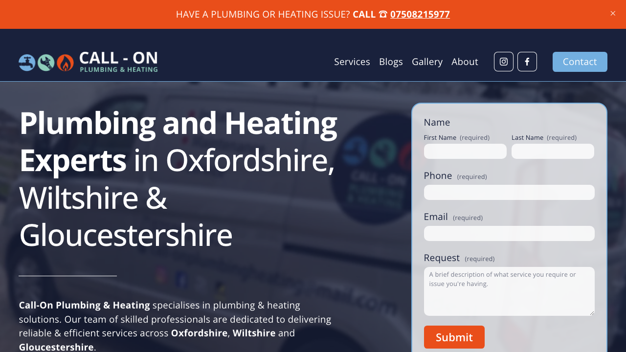 CALL-ON PLUMBING & HEATING LTD website preview