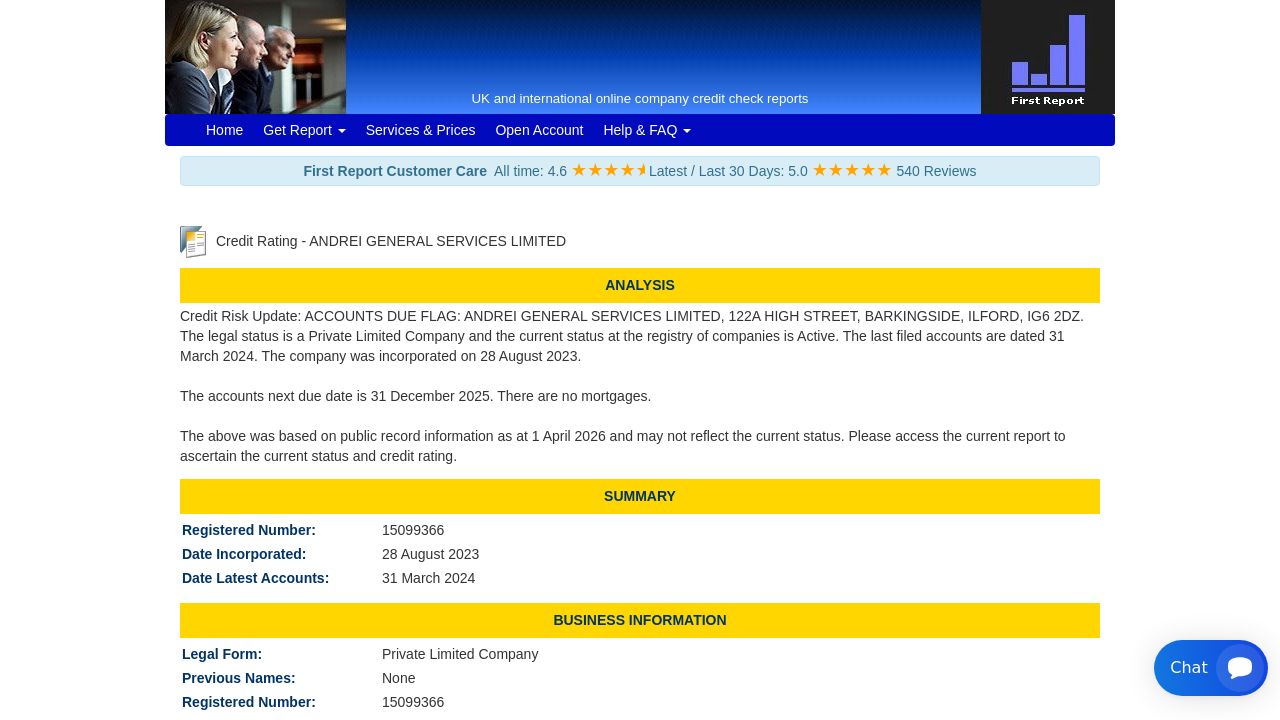 ANDREI GENERAL SERVICES LIMITED website preview