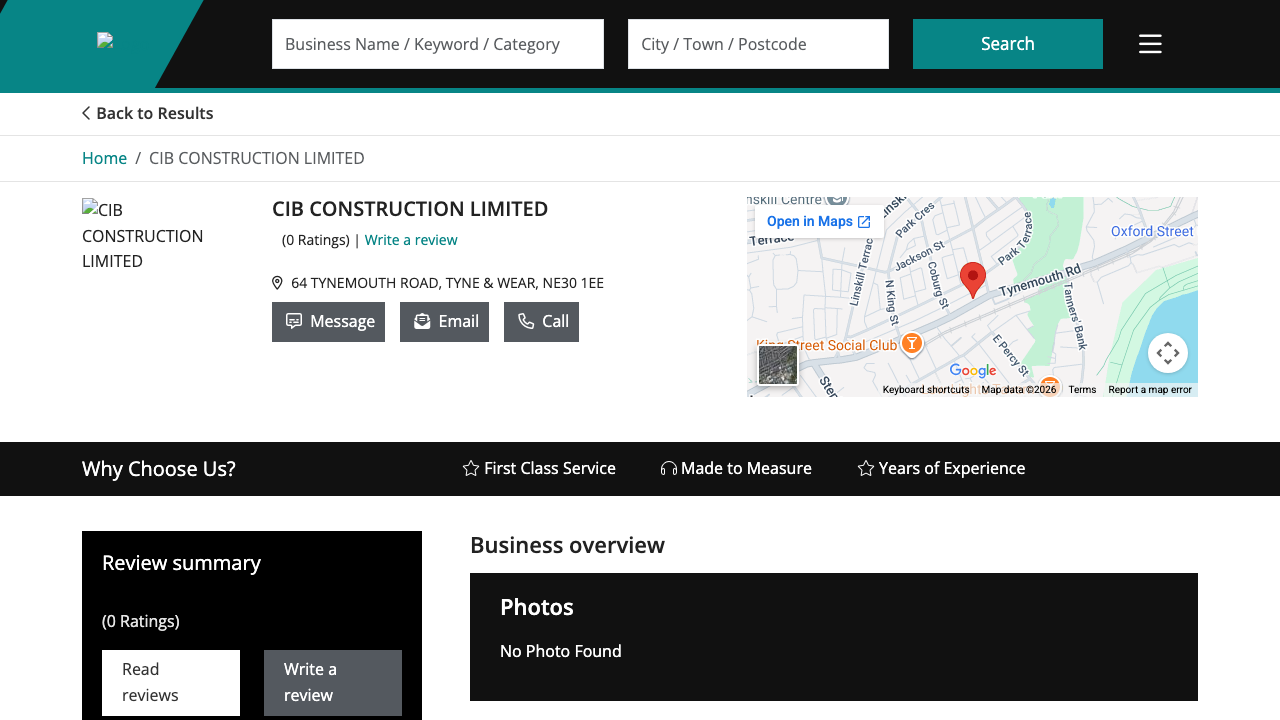 CIB CONSTRUCTION LIMITED website preview