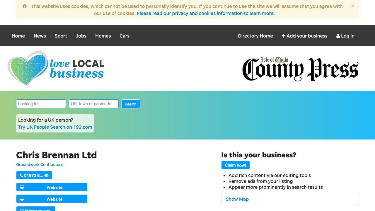 CHRIS BRENNAN LIMITED website preview