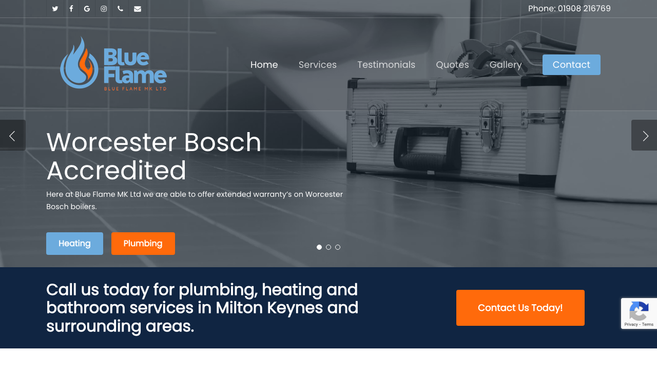 BLUE FLAME (MK) LIMITED website preview