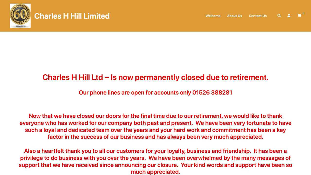 CHARLES H HILL LIMITED website preview