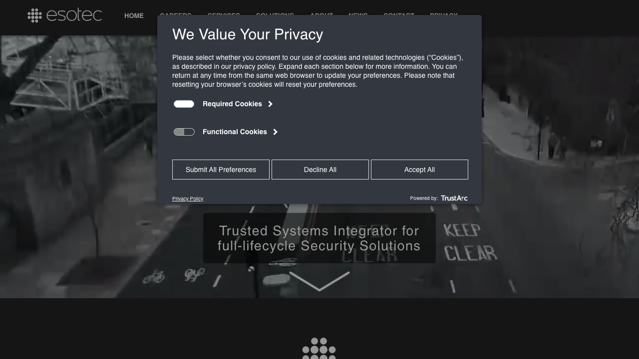 ESOTEC LTD. website preview