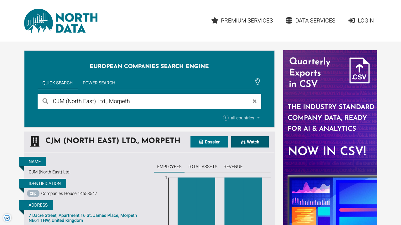 CJM (NORTH EAST) LIMITED website preview
