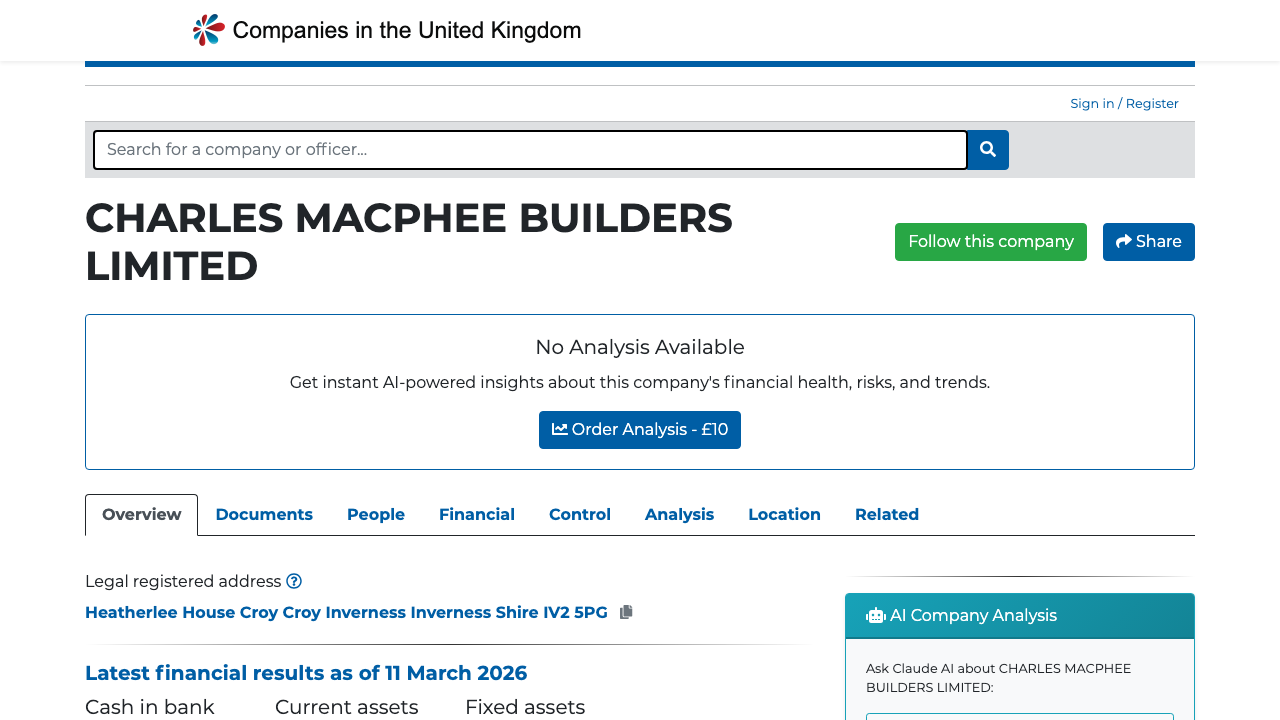 CHARLES MACPHEE BUILDERS LIMITED website preview