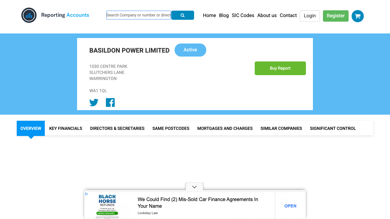 BASILDON POWER LIMITED website preview