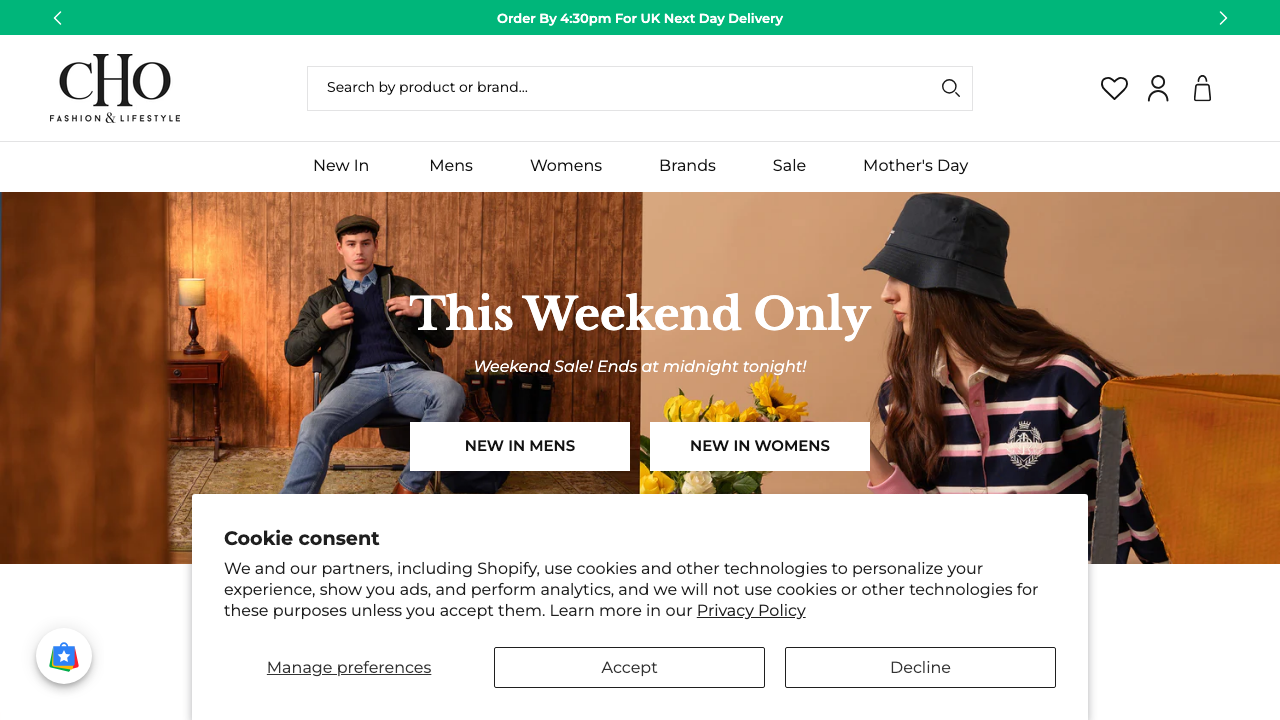 CHOCHO CLOTHING LTD website preview