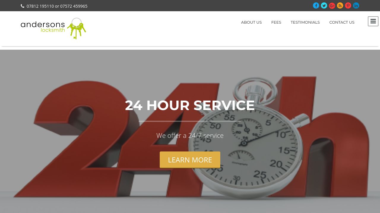 ANDERSONS LOCKSMITH LTD website preview