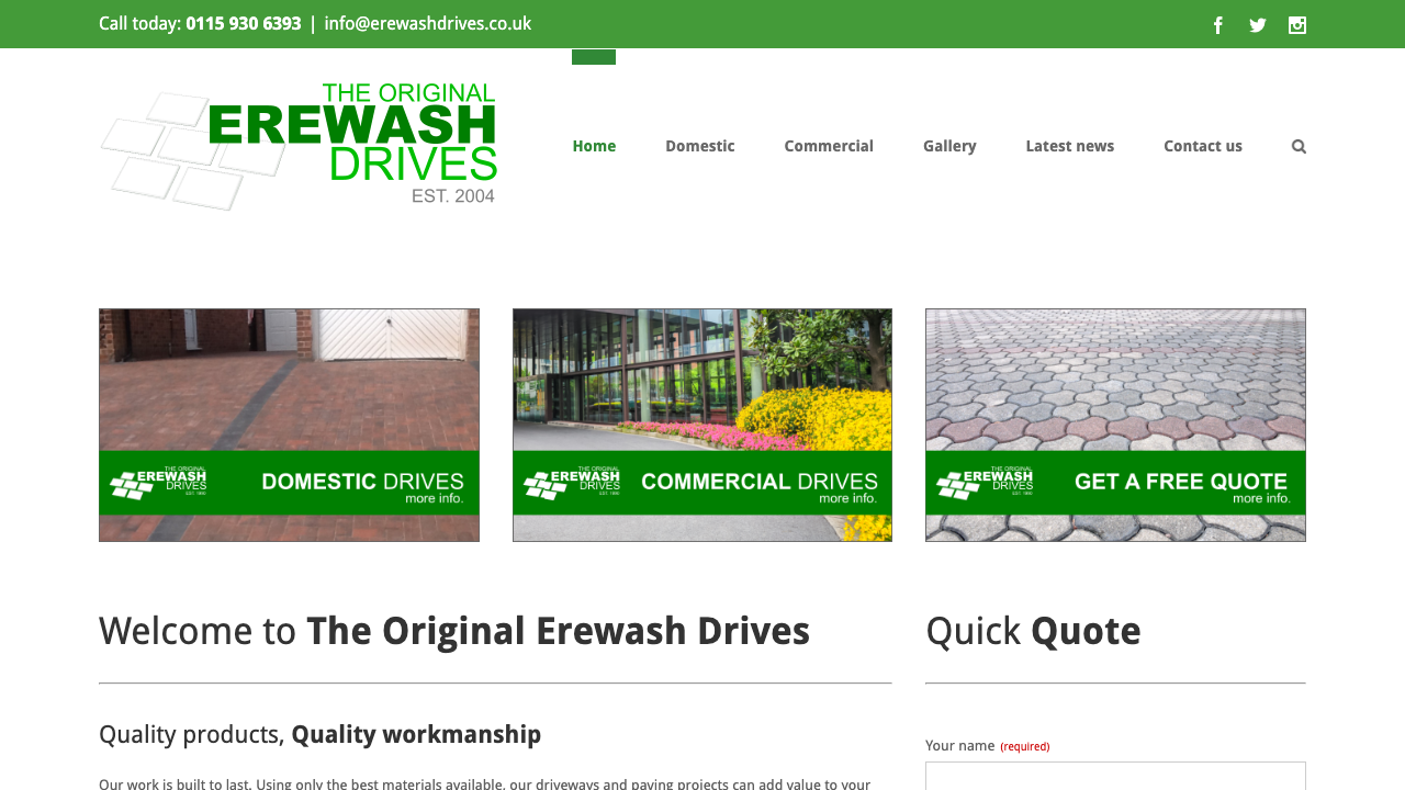 EREWASH DRIVES LTD website preview