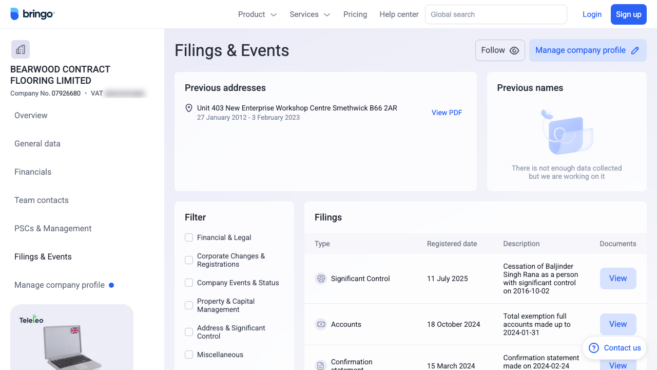 BEARWOOD CONTRACT FLOORING LIMITED website preview