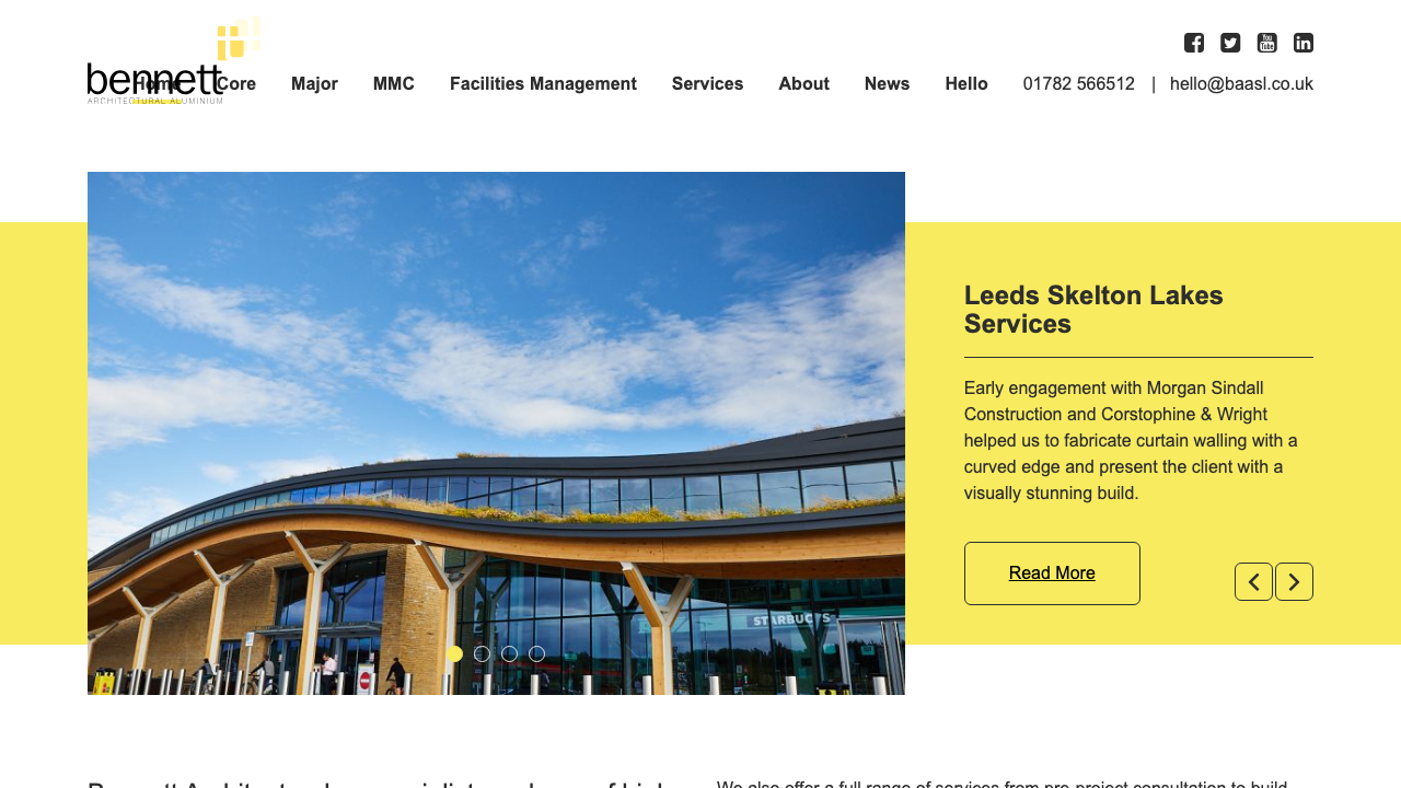 BENNETT ARCHITECTURAL ALUMINIUM SOLUTIONS LTD website preview