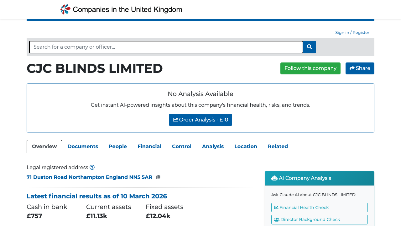 CJC BLINDS LIMITED website preview