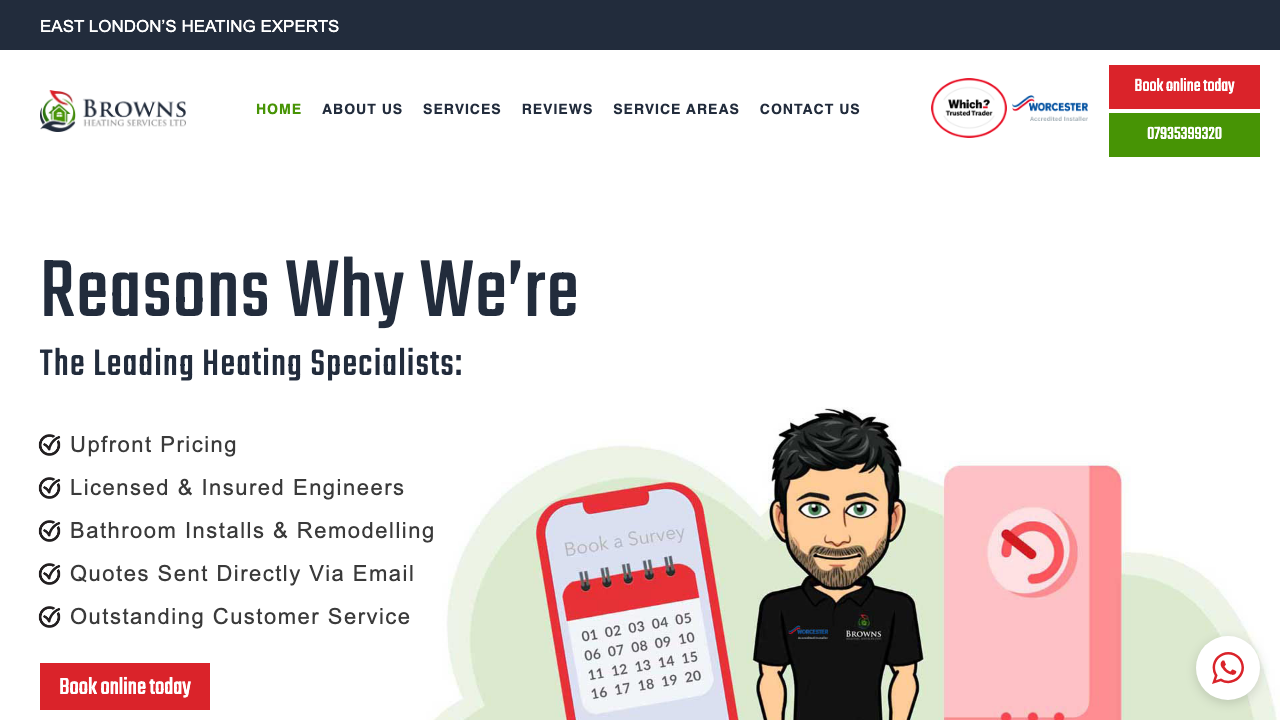 BROWNS HEATING SERVICES LTD website preview