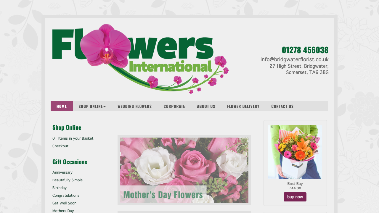 BRIDGWATER FLOWERS LTD website preview