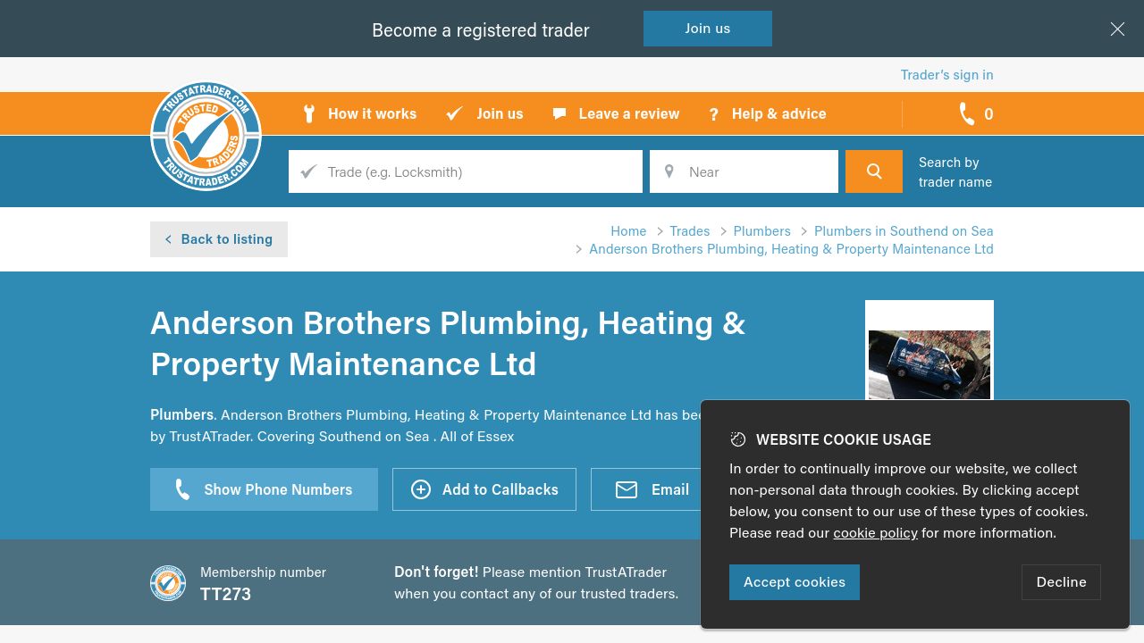 ANDERSON HEATING AND PLUMBING LTD website preview