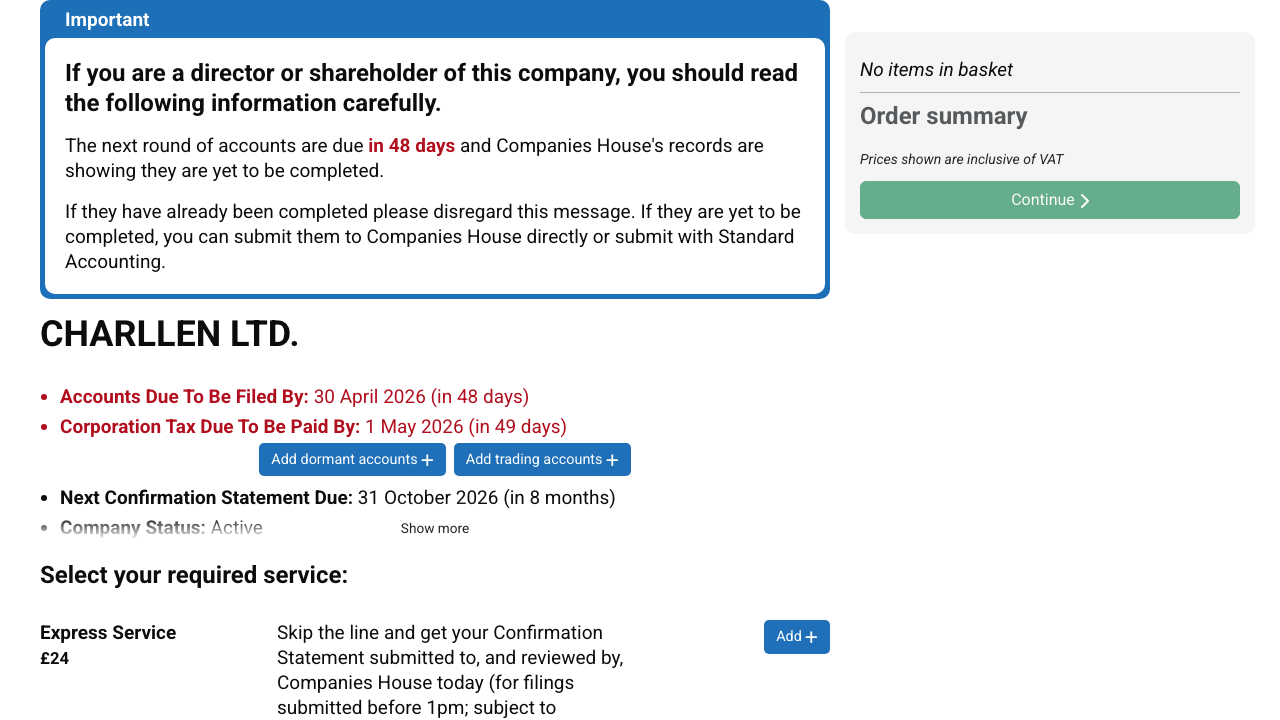 CHARLLEN LTD. website preview