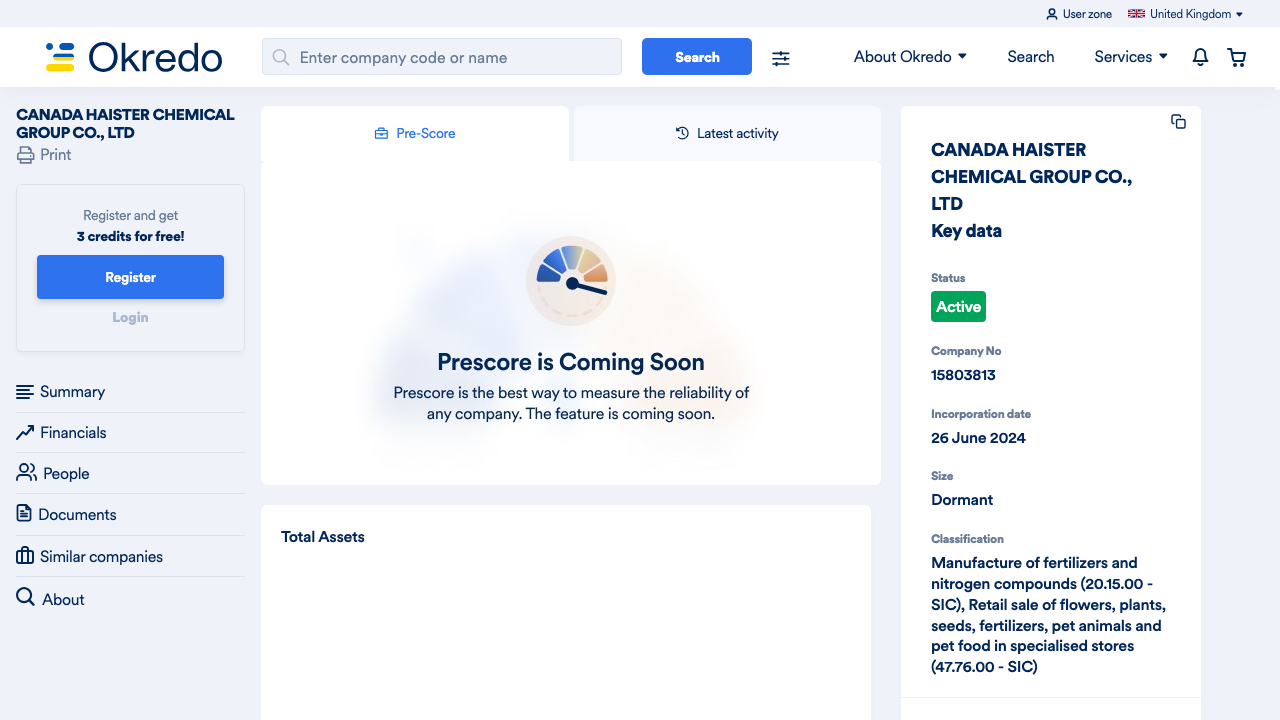 CANADA HAISTER CHEMICAL GROUP CO., LTD website preview