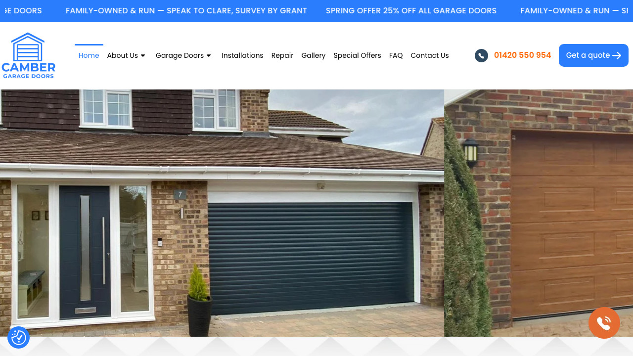 CAMBER GARAGE DOORS LIMITED website preview