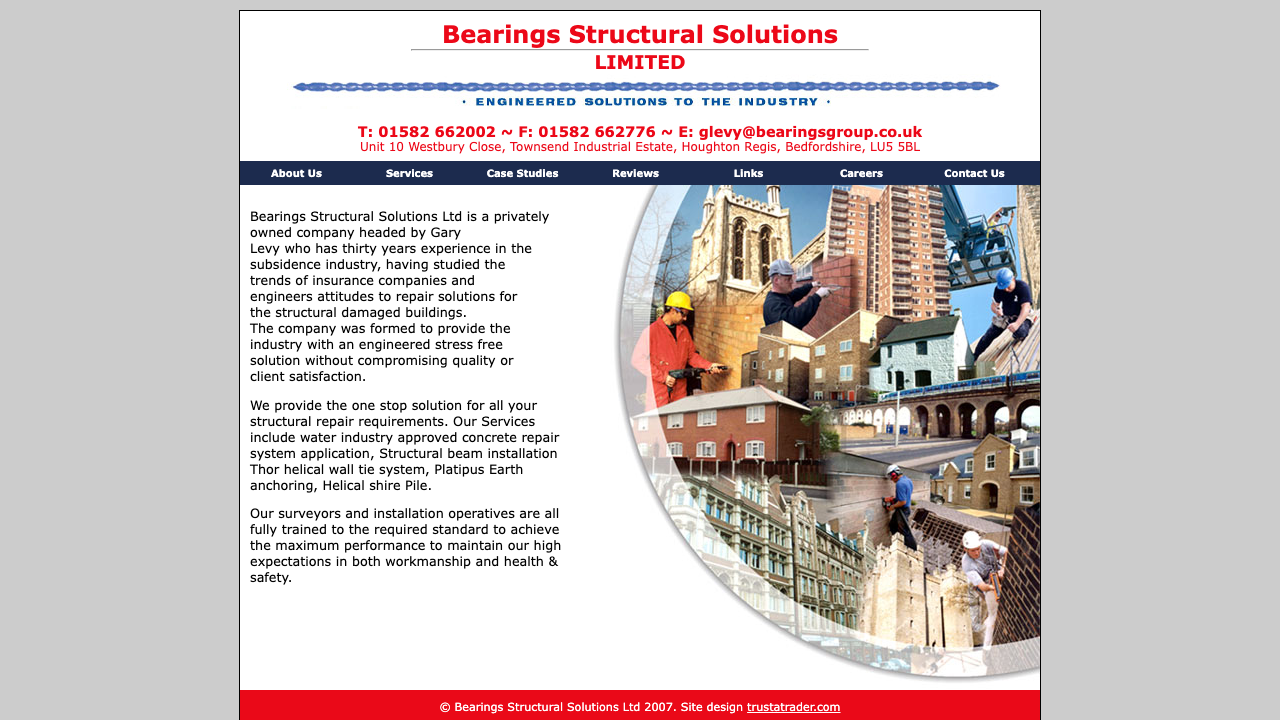 BEARINGS STRUCTURAL SOLUTIONS LTD website preview