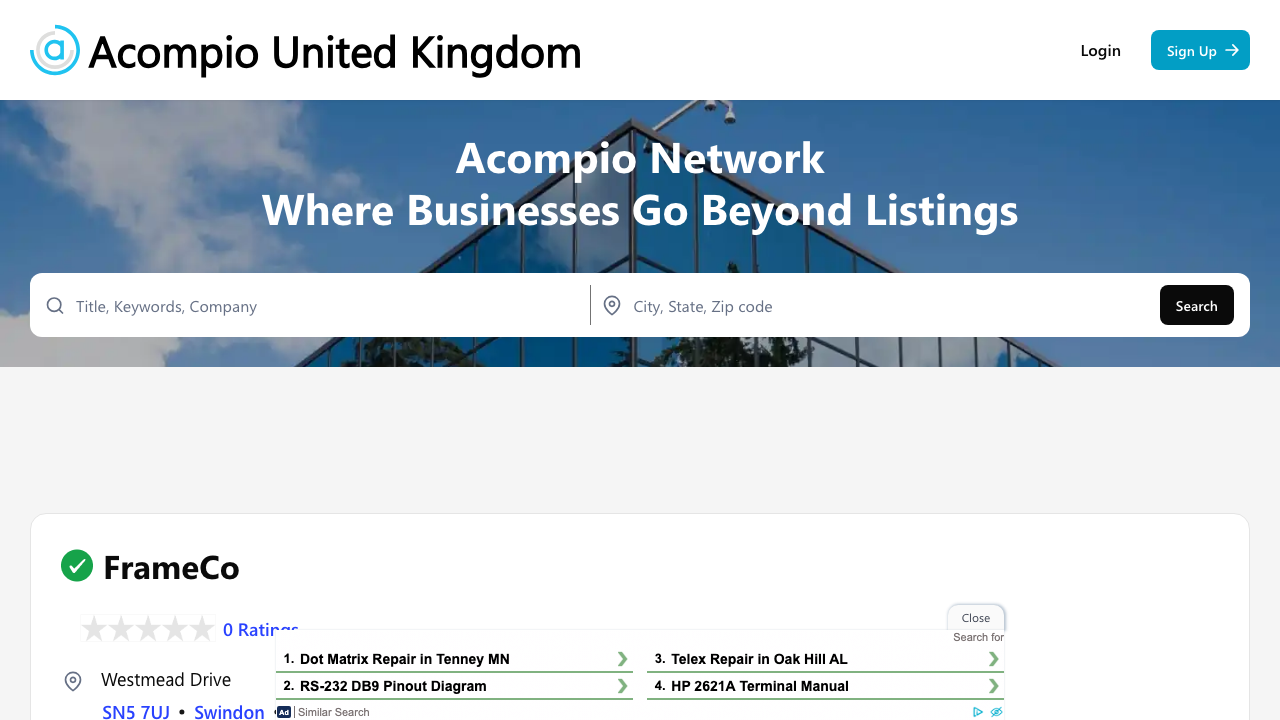 FRAMECO LTD website preview