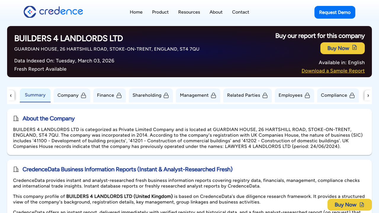 BUILDERS 4 LANDLORDS LTD website preview