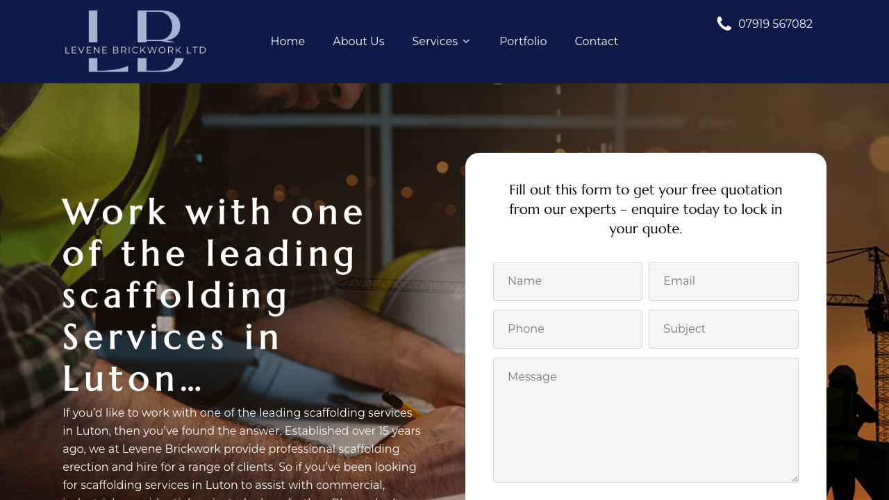 BRICKWORK AND SCAFFOLDING LTD website preview