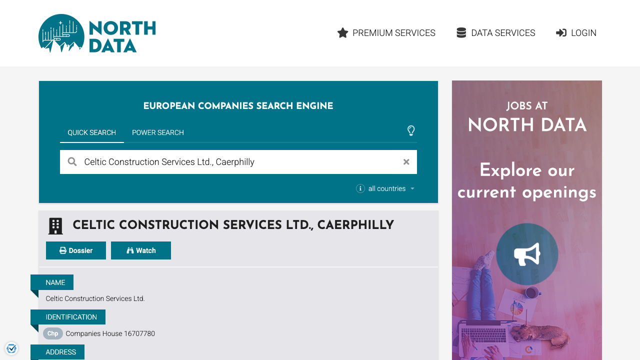 CELTIC CONSTRUCTION SERVICES LIMITED website preview