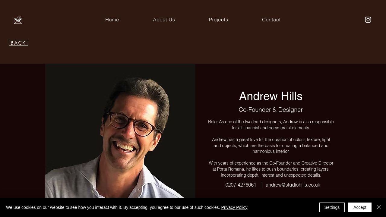 ANDREW HILLS DESIGN LIMITED website preview